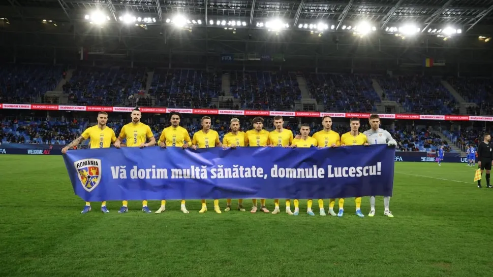 România, amical cu Slovacia disputat la Bratislava. Tricolorii au jucat fără Mircea Lucescu