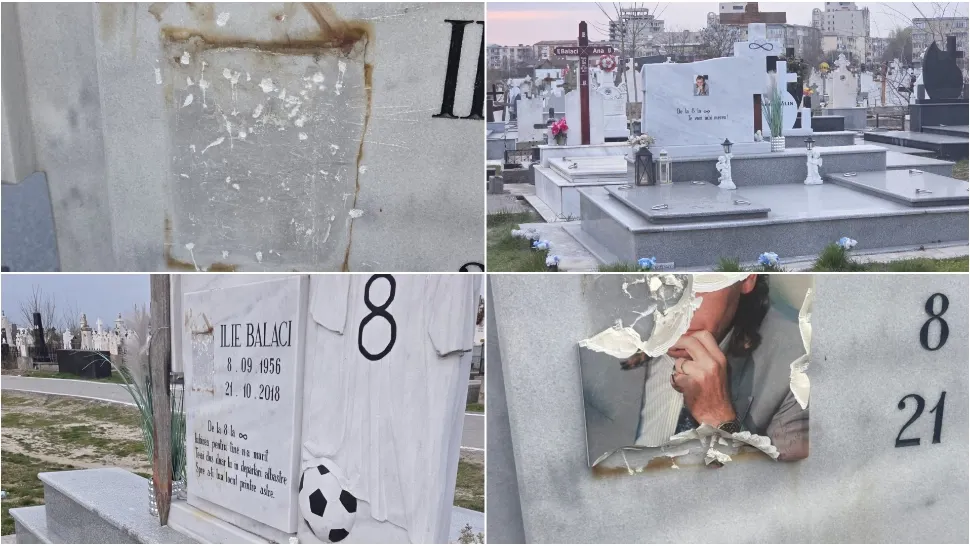 Mormântul fotbalistului Ilie Balaci a fost vandalizat. FOTO: Sport.ro