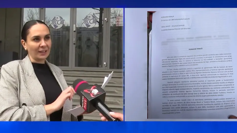 Alexandra Păcuraru a depus o plângere penală împotriva lui Gigi Becali