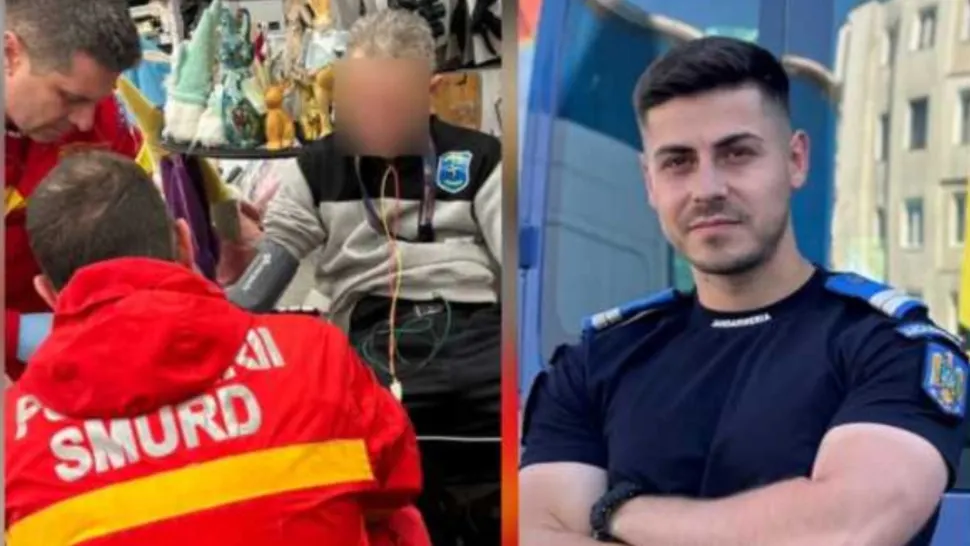 Un jandarm din Mureș a salvat viața unui agent de pază