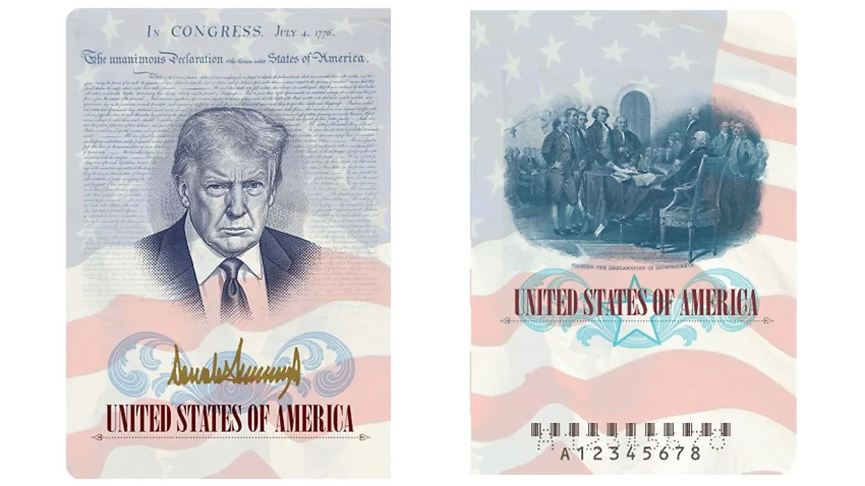 Mostra de pasaport Trump