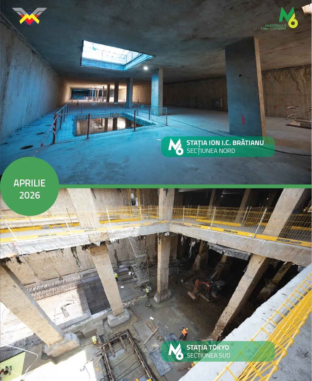 Șantier Magistrala 6 de metrou/ Foto: Facebook Metrorex