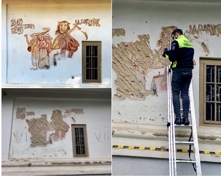 Pictura murală distrusă