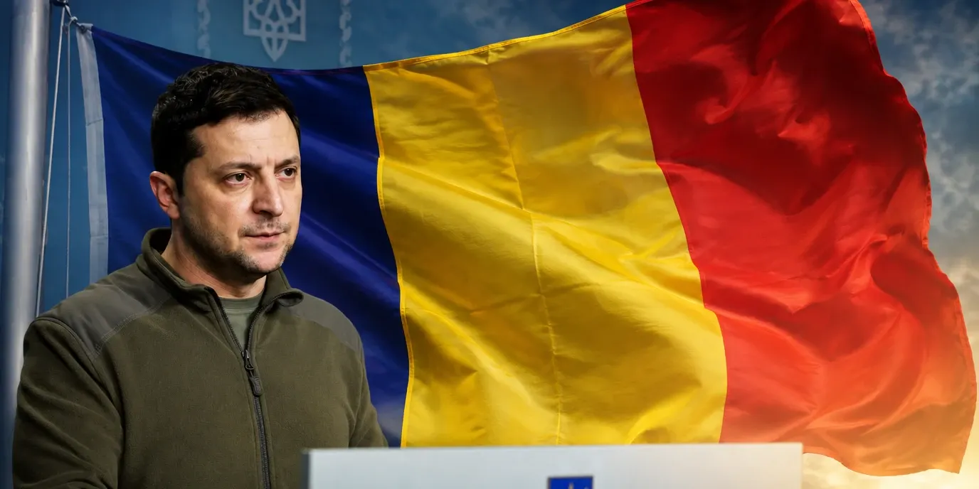 Volodimir Zelenski/ Steagul României