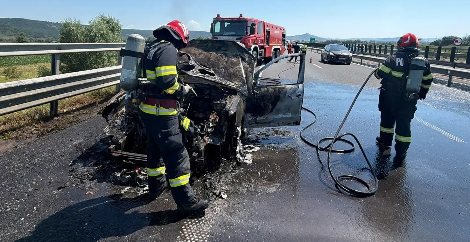 Incendiu mașină A1