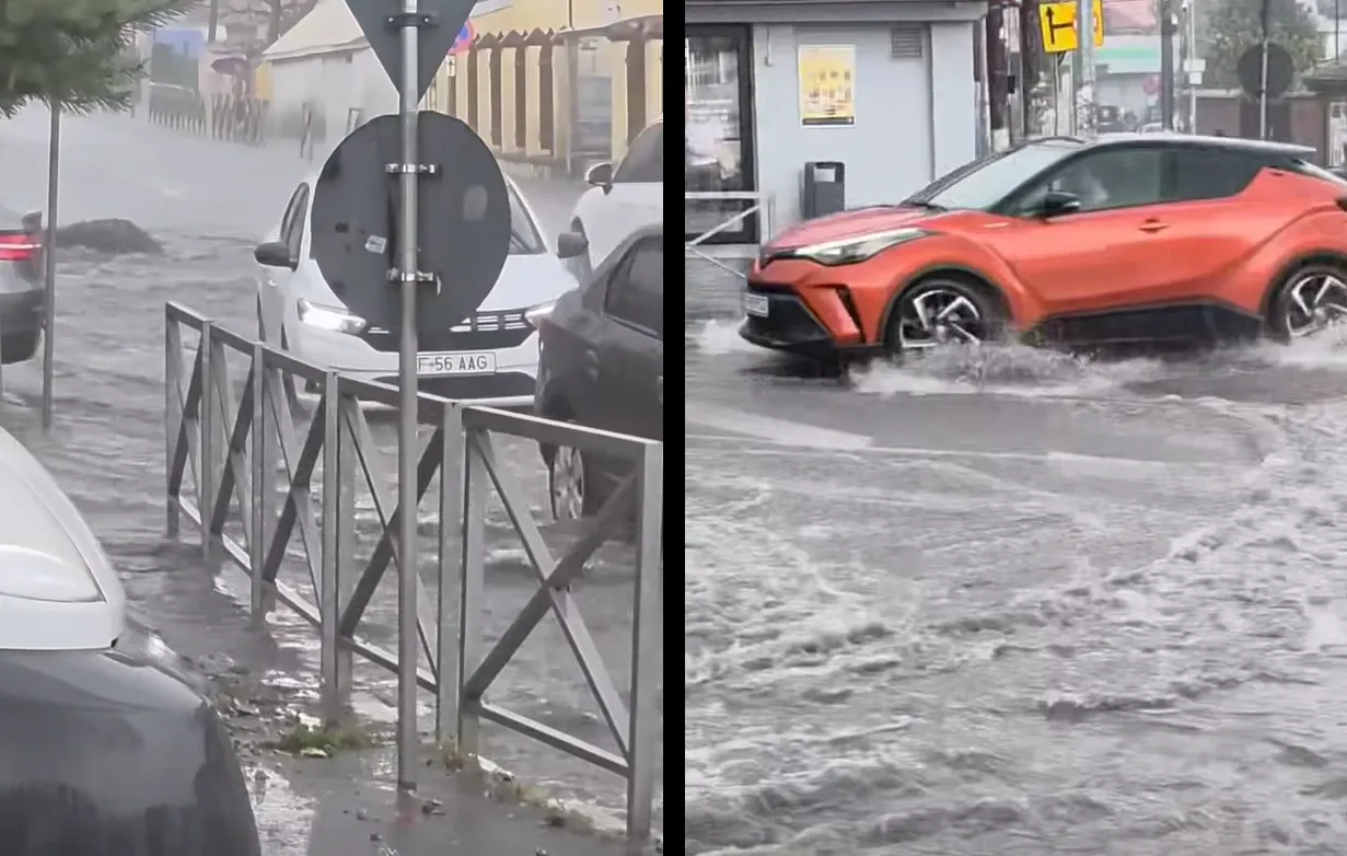 Inundatii in localitatea Pantelimon (foto: FB/Meteoplus)