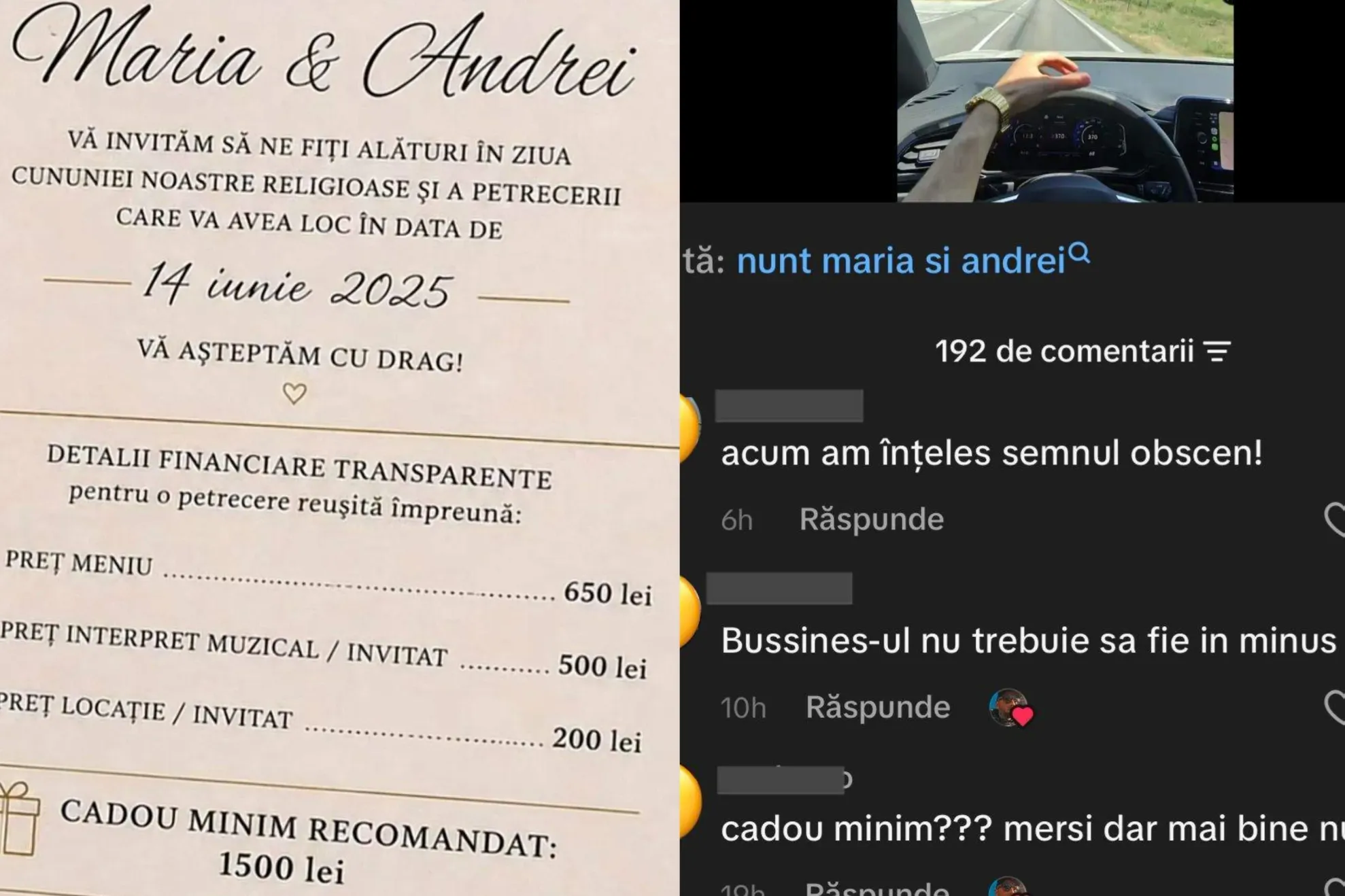 Invitație la nuntă 
