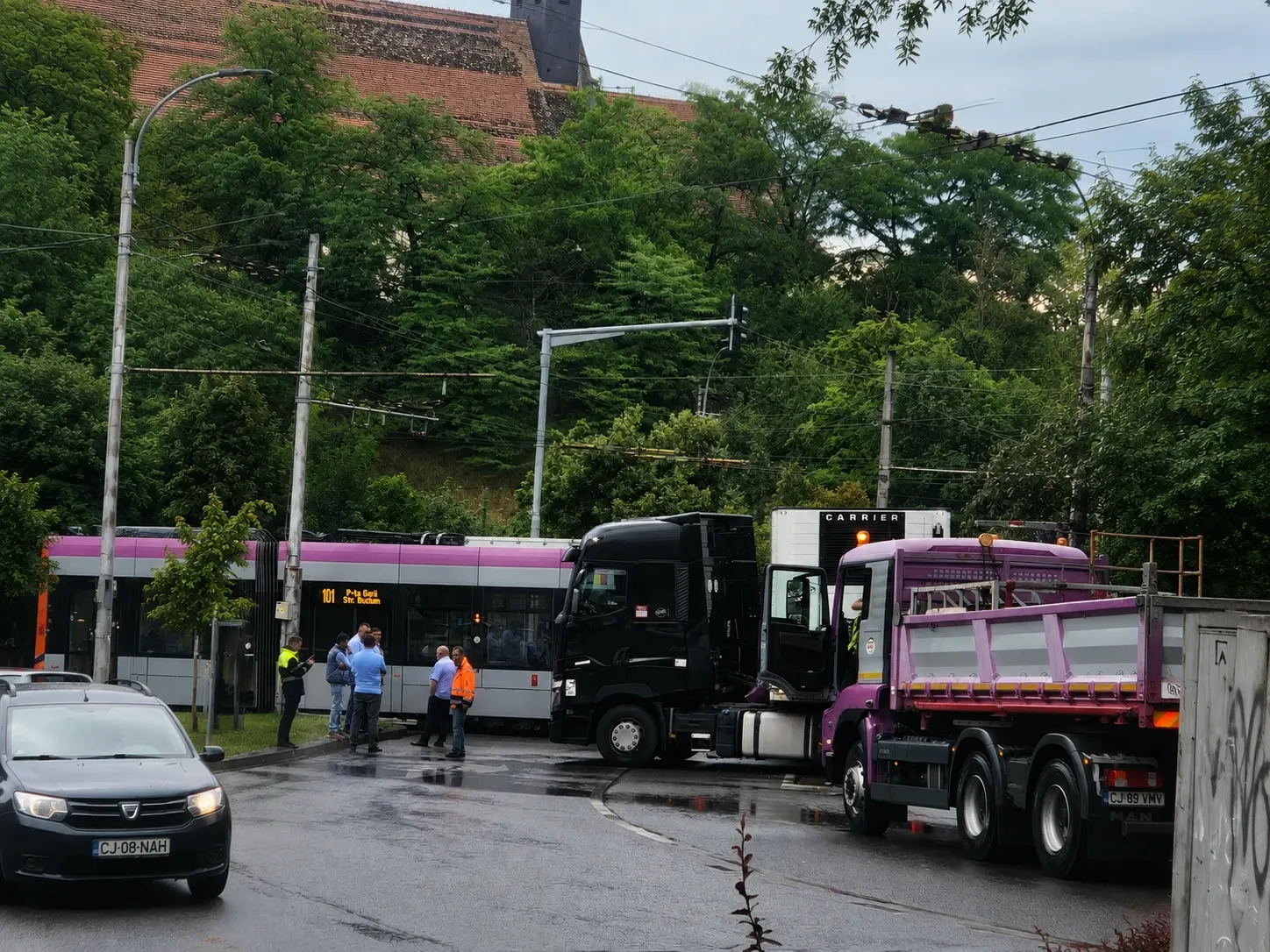 Accident tramvai Cluj / Foto: Facebook INFO TRAFIC jud. CLUJ