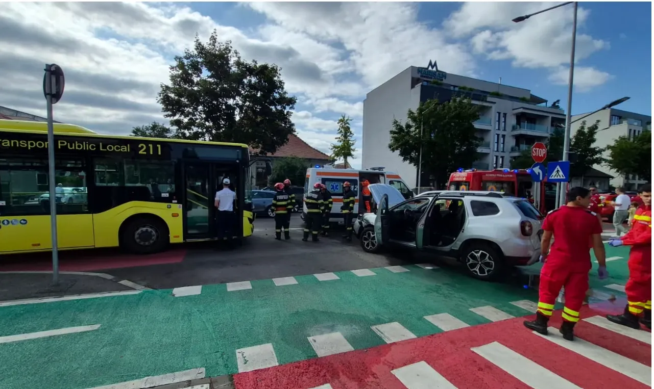 Accident în Sibiu/ Sursa foto: Sibiu100
