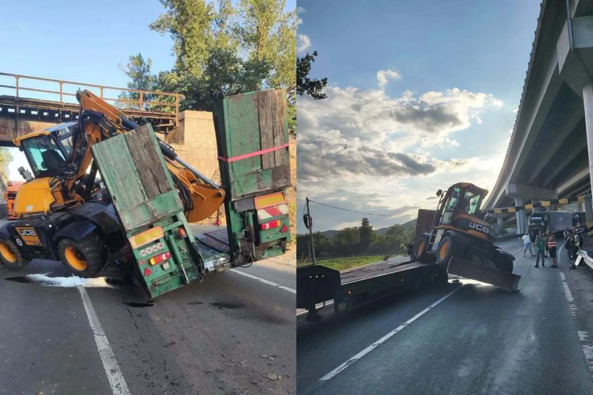 Accident buldoexcavator
