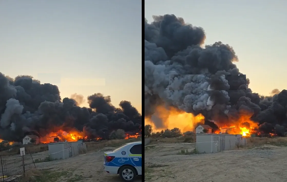 Incendiu în apropiere de Năvodari (Ziua de Constanța)