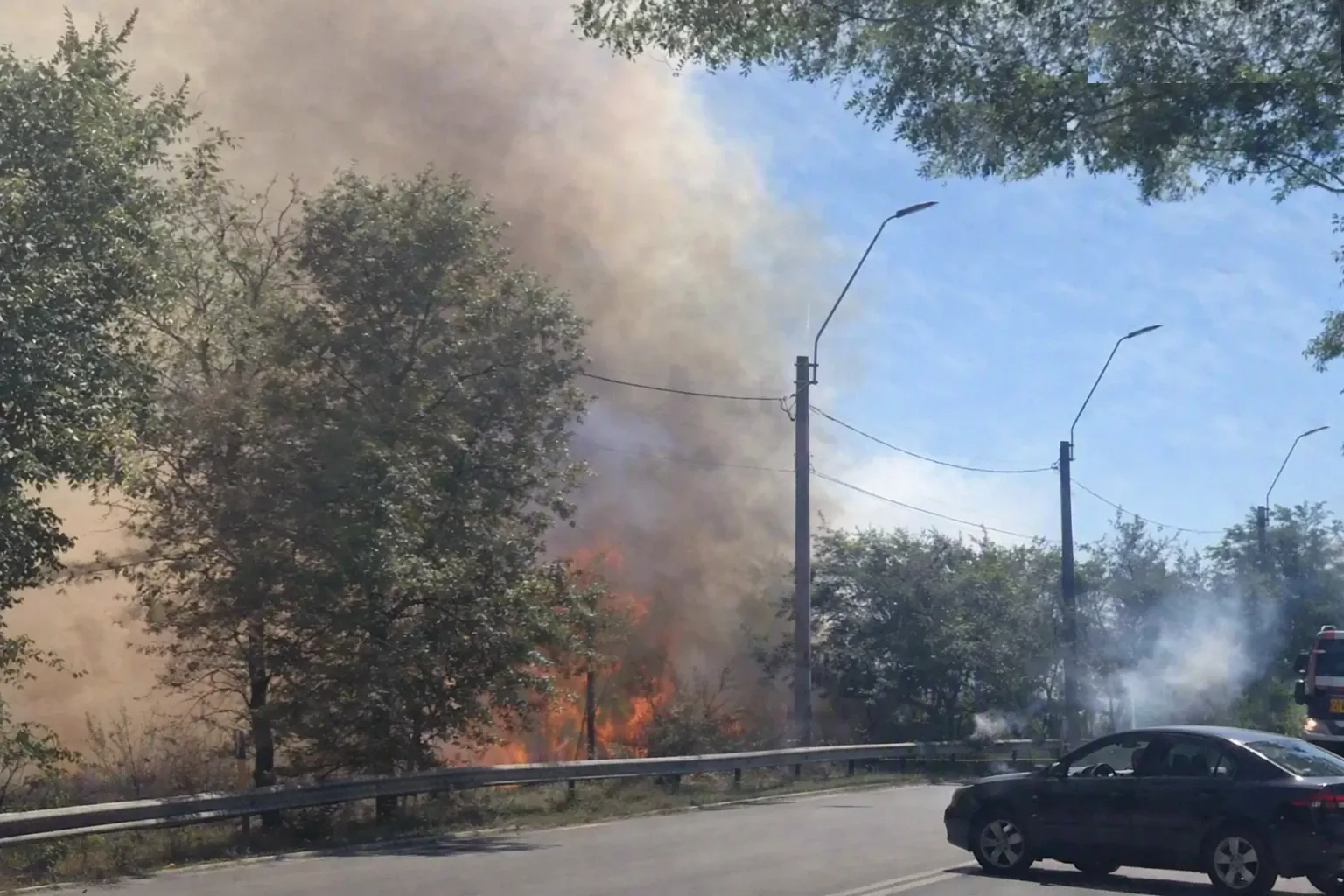 Incendiu de vegetatie la Braila