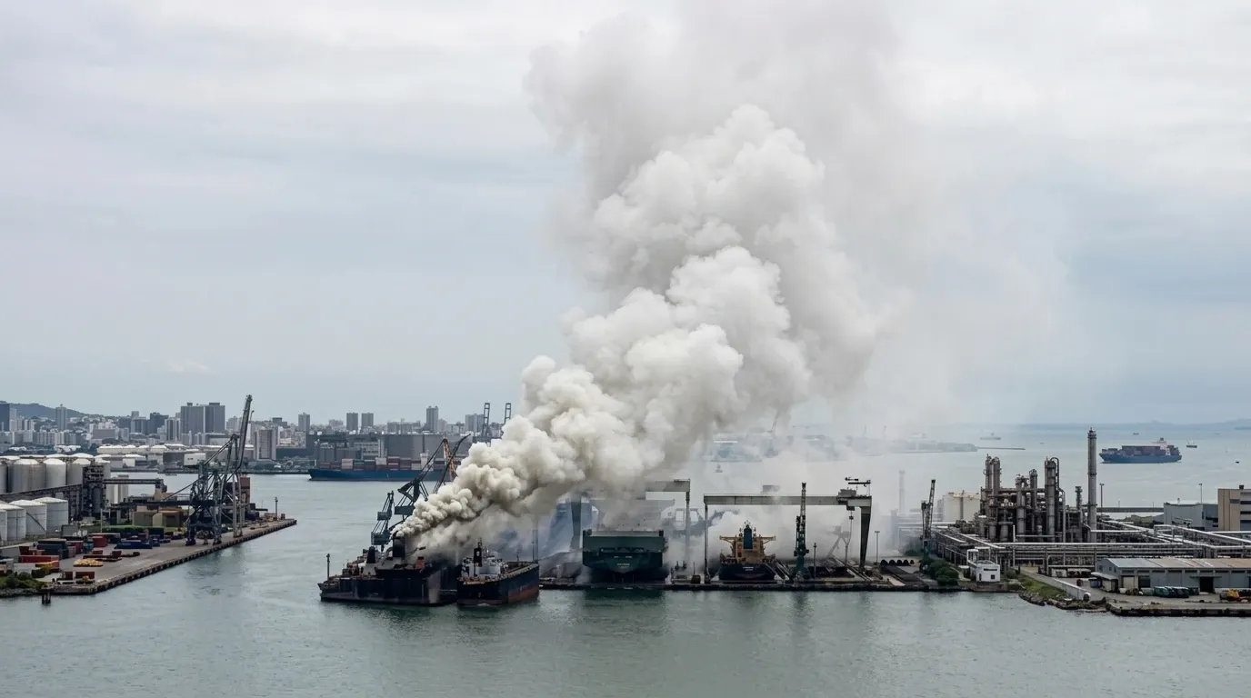 Incendiu navă China/ Profimedia