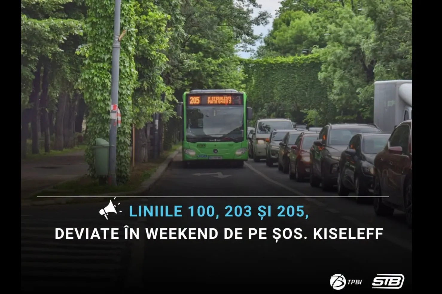 TPBI anunță trasee modificate pentru liniile 100, 203 și 205