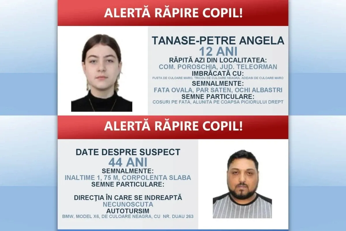 Tânără răpită / Sursa foto - Poliția Română