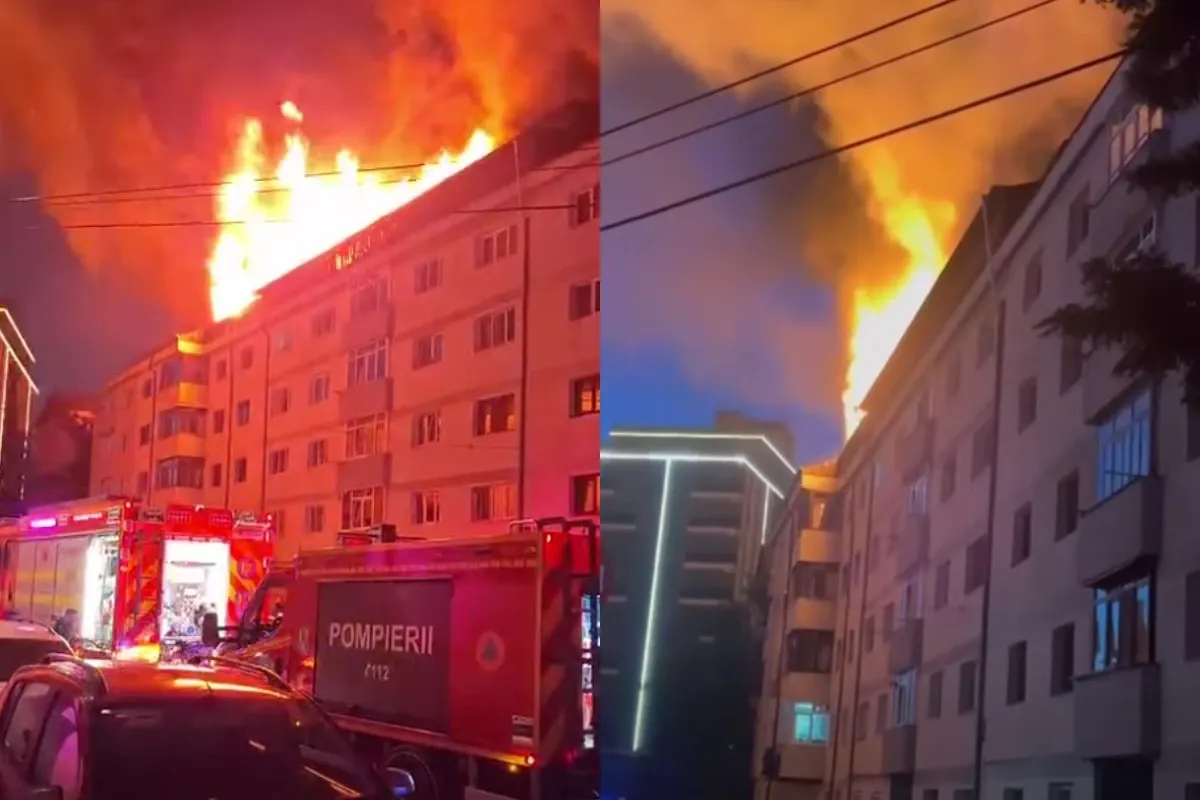 Incendiu în Suceava / Sursa foto - Captură video