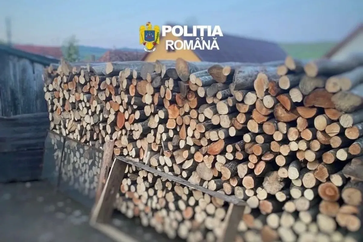 Transport lemne / Sursa foto - Poliția Română