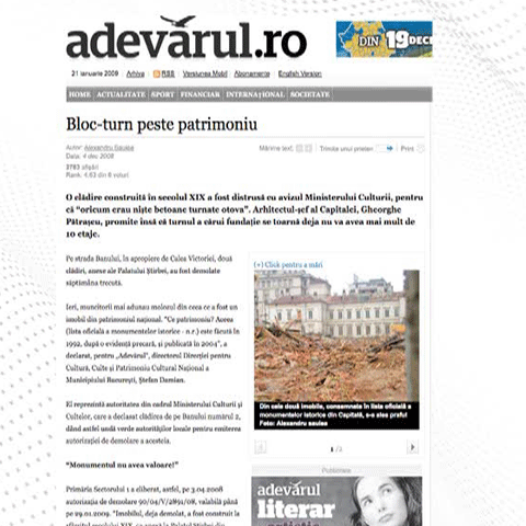 Paleologu: Mă deranjează că sunt distruse clădirile vechi din Capitală 