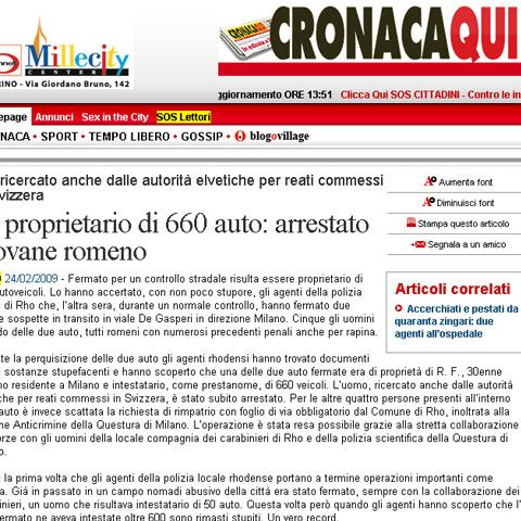Un român arestat de poliţia italiană avea 660 de maşini pe numele său