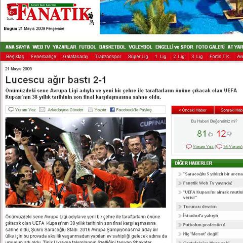 Presa turcă îl numeşte pe Mircea Lucescu "profesorul fotbalului"