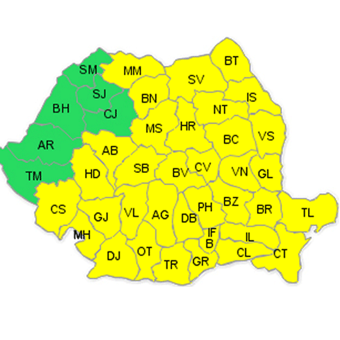 Avertizare cod galben de ploi şi furtuni, emisă de meteorologi 