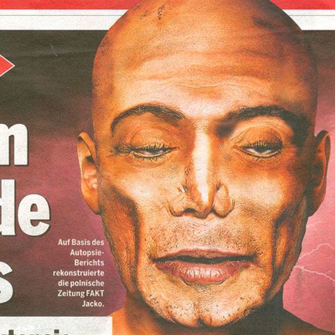 Faţa lui Michael Jackson, recreată de un artist polonez, pe baza detaliilor din raportul de autopsie. VEZI FOTO