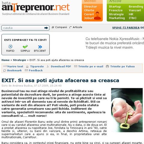 EXIT. Şi aşa poţi ajuta afacerea să crească