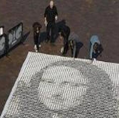 Mona Lisa, "pictată" din căni de cafea în Sydney