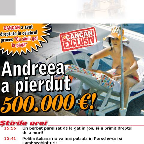 Andreea Marin a pierdut procesele cu tabloidele care au prezentat poze în care apărea topless 