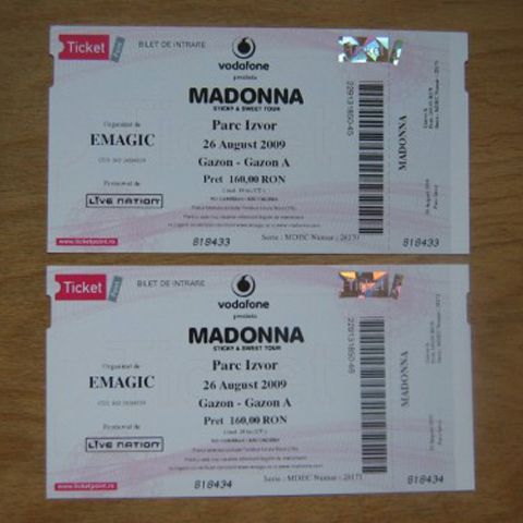 Au apărut bilete false la concertul Madonnei de la Bucureşti