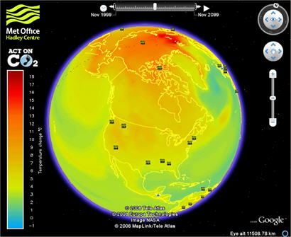 Google Earth a lansat un simulator al schimbărilor climatice