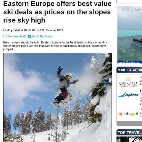 Poiana Braşov este pe locul întâi într-un clasament al staţiunilor realizat de Daily Mail