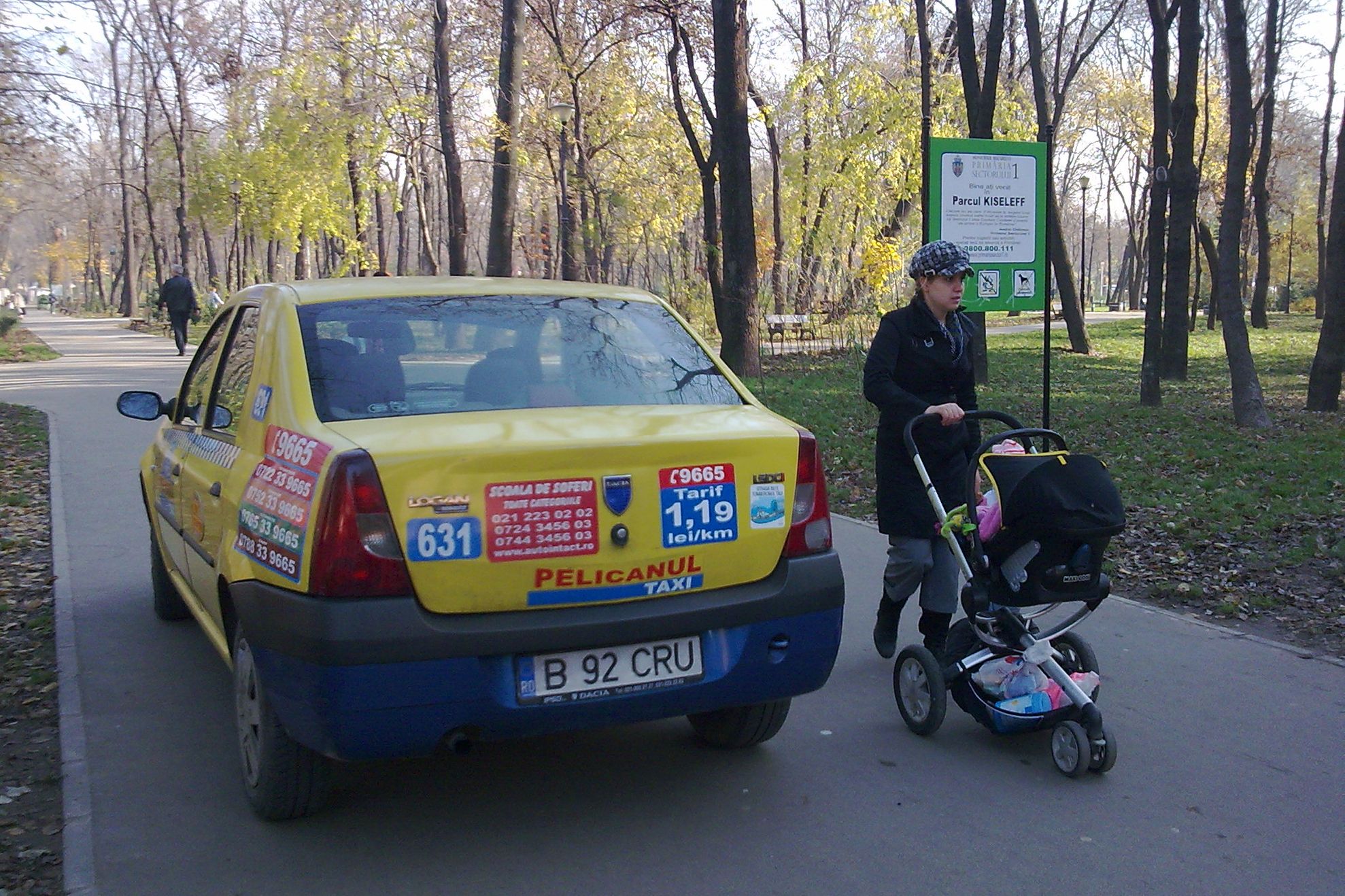 La plimbare cu maşina prin parc
