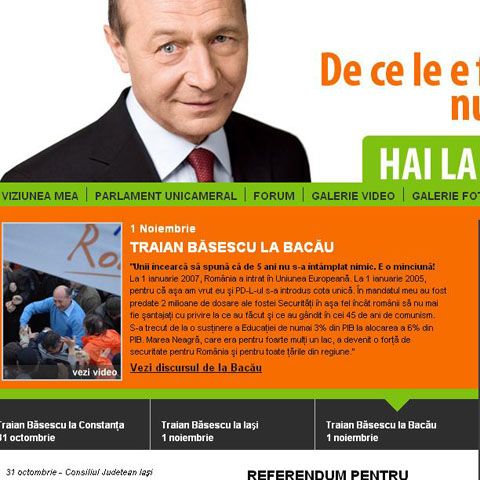 Băsescu se luptă cu cei care îi parodiază site-ul oficial
