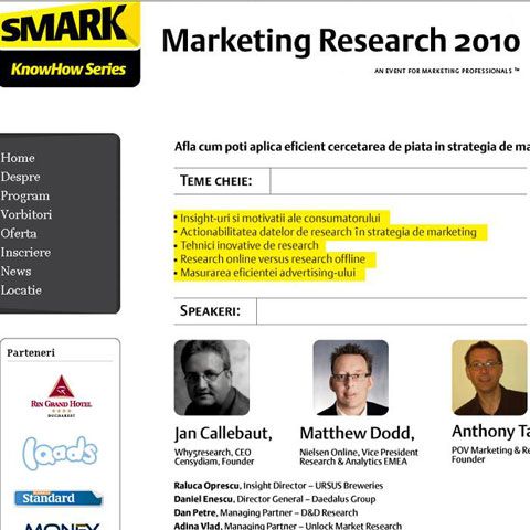 Conferinţa Marketing Research 2010 - singurul eveniment major al anului dedicat cercetării de marketing din România