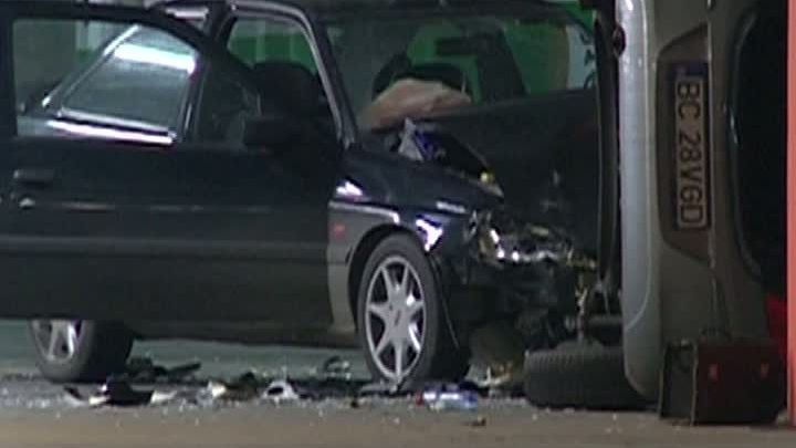 Accident bizar în parcarea unui mall