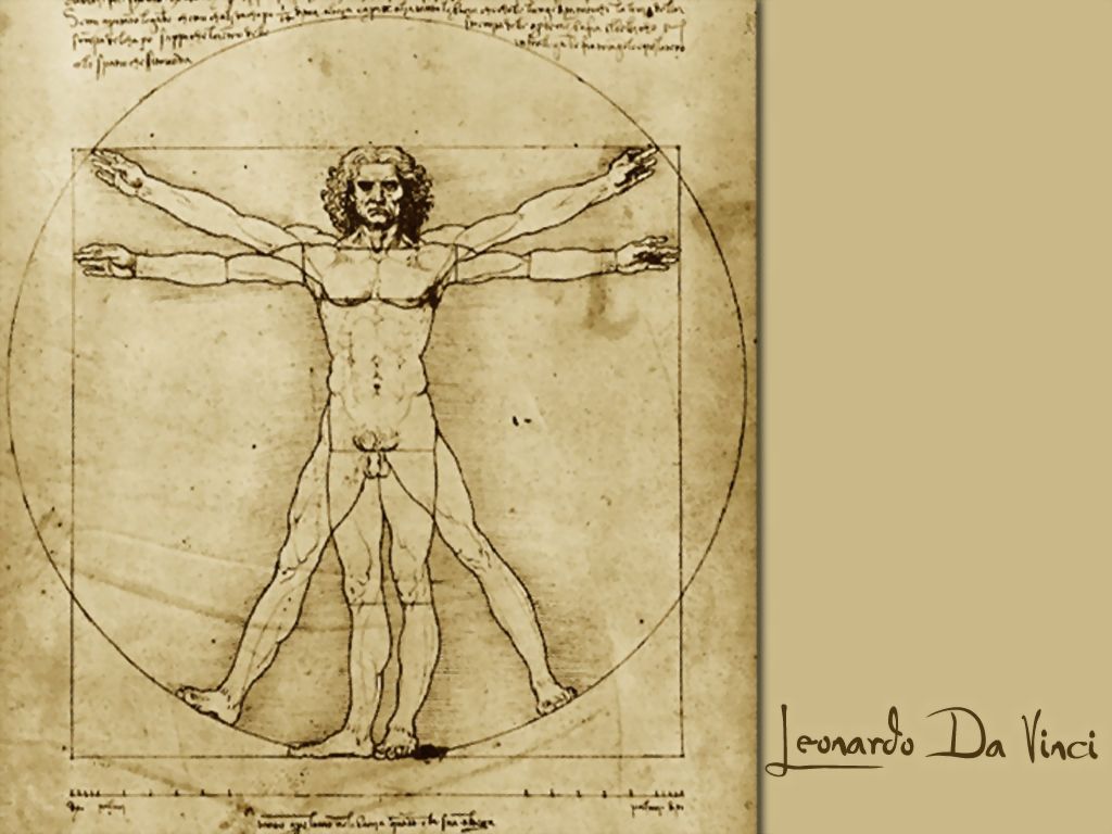 "Omul vitruvian" al lui da Vinci, considerat un etalon al corpului perfect, IMPERFECT. Vezi MOTIVUL!