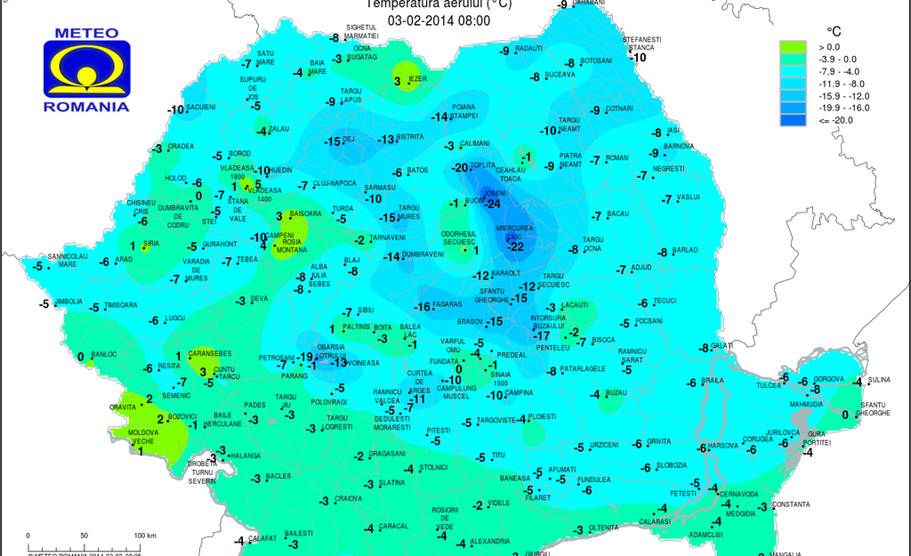 Nou RECORD de temperatură NEGATIVĂ: -24 de grade Celsius