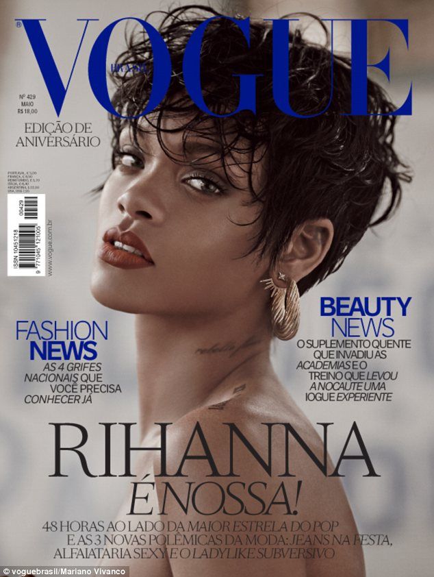 Rihanna apare topless pe coperta revistei Vogue Brazilia. FOTOGRAFII INCENDIARE