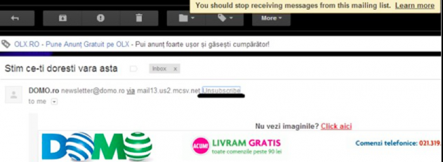 Gmail te ajută să scapi rapid de emailurile nedorite