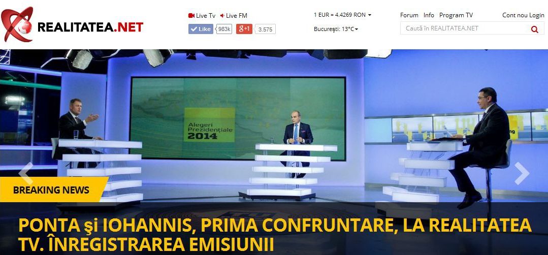 IOHANNIS-PONTA. Ce spune presa despre dezbaterea de la REALITATEA TV