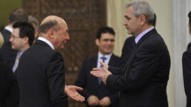 Băsescu, ironic cu Dragnea, la recepţia de la Palatul Cotroceni