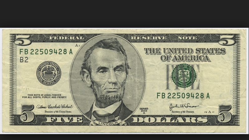 Bancnota de 5 dolari, ilustrată de un elev al Școlii de Pictură din Baia Mare