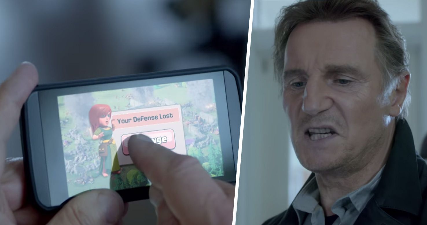 „Nervosul“ Liam Neeson pierde la Clash of Clans, dar realizeaza o reclamă de exceptie