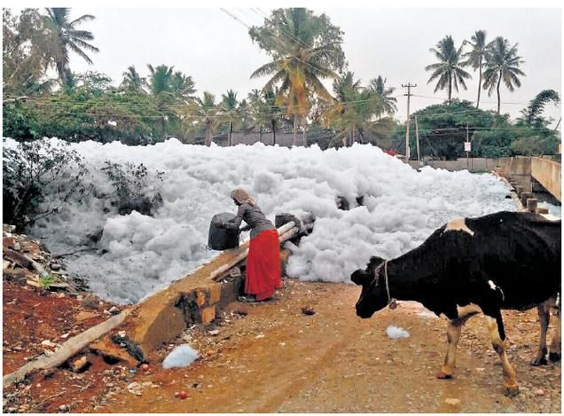 Lacul atât de poluat încât a luat foc. Imagini reale, dar greu de crezut, din India