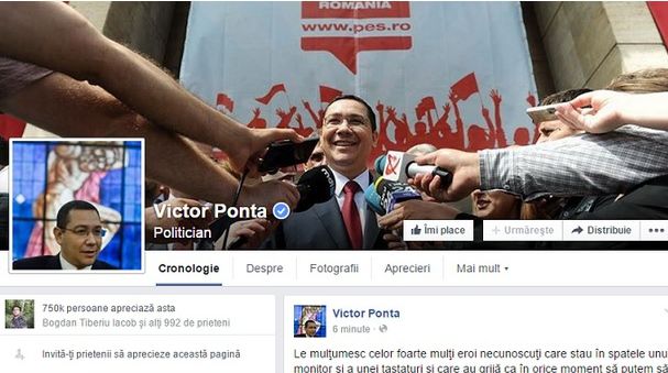 Victor Ponta, cont de Facebook umflat cu 11.000 de fani din Bangladesh 