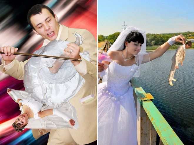 GALERIE FOTO. Cele mai hidoase fotografii modificate în Photoshop, de la nunţile din Rusia