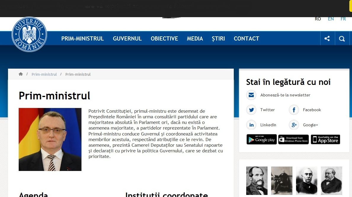 Ponta, mazilit de pe site-ul Guvernului. Sorin Cîmpeanu, premier în continuare în online 