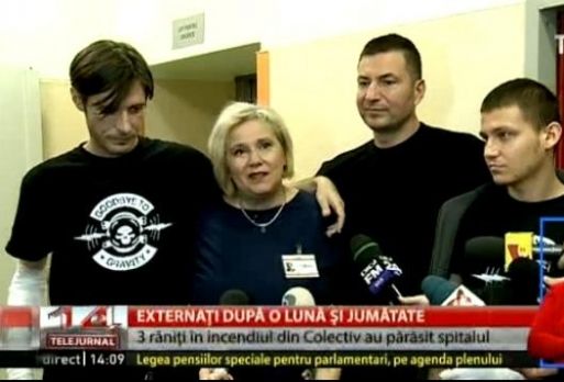 Trei răniţi la Colectiv, externaţi. Medicul lor: "Impactul emoţional şi psihologic, devastator"