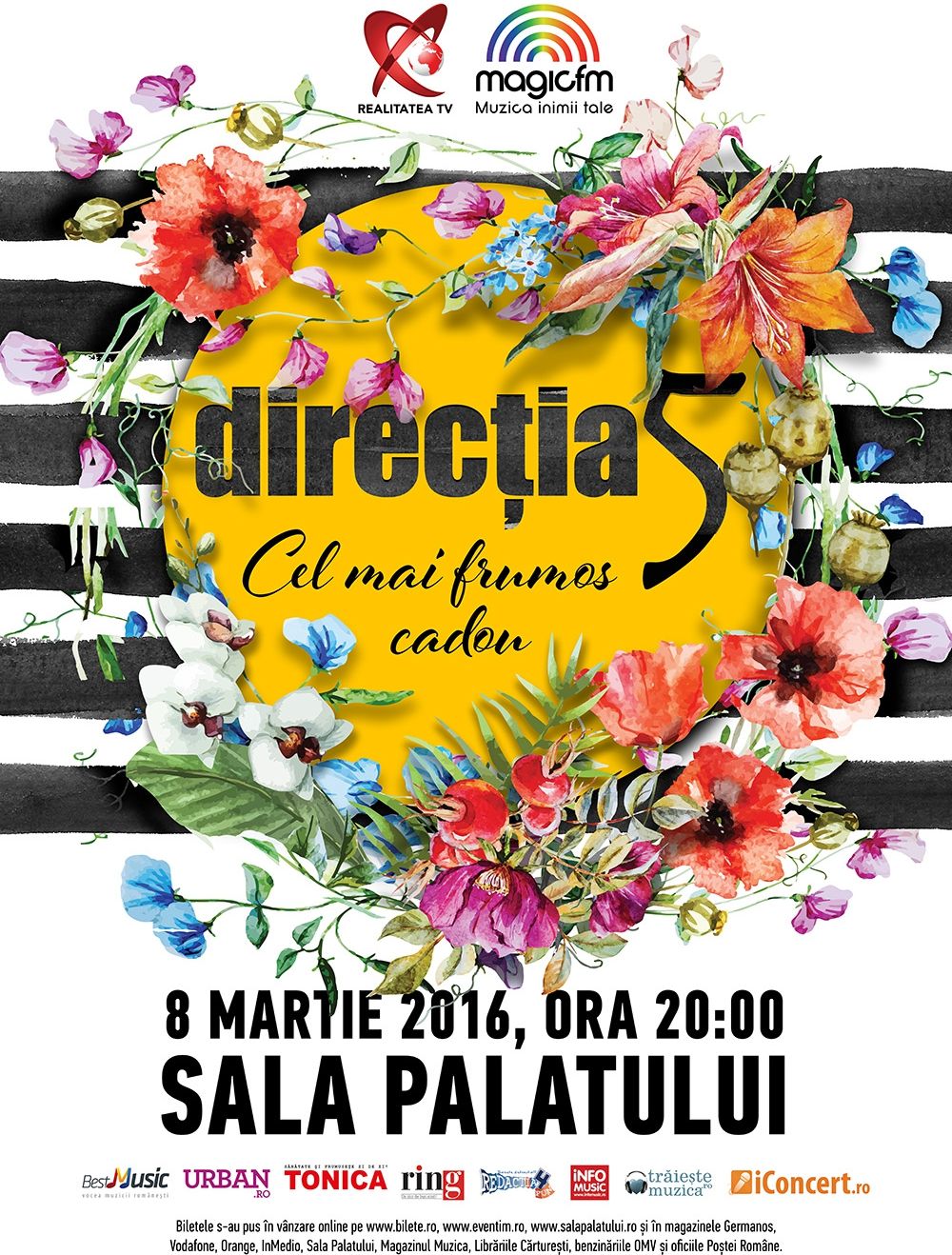 Direcția 5 îți face "Cel mai frumos cadou" la concertul din 8 Martie, la Sala Palatului (P)